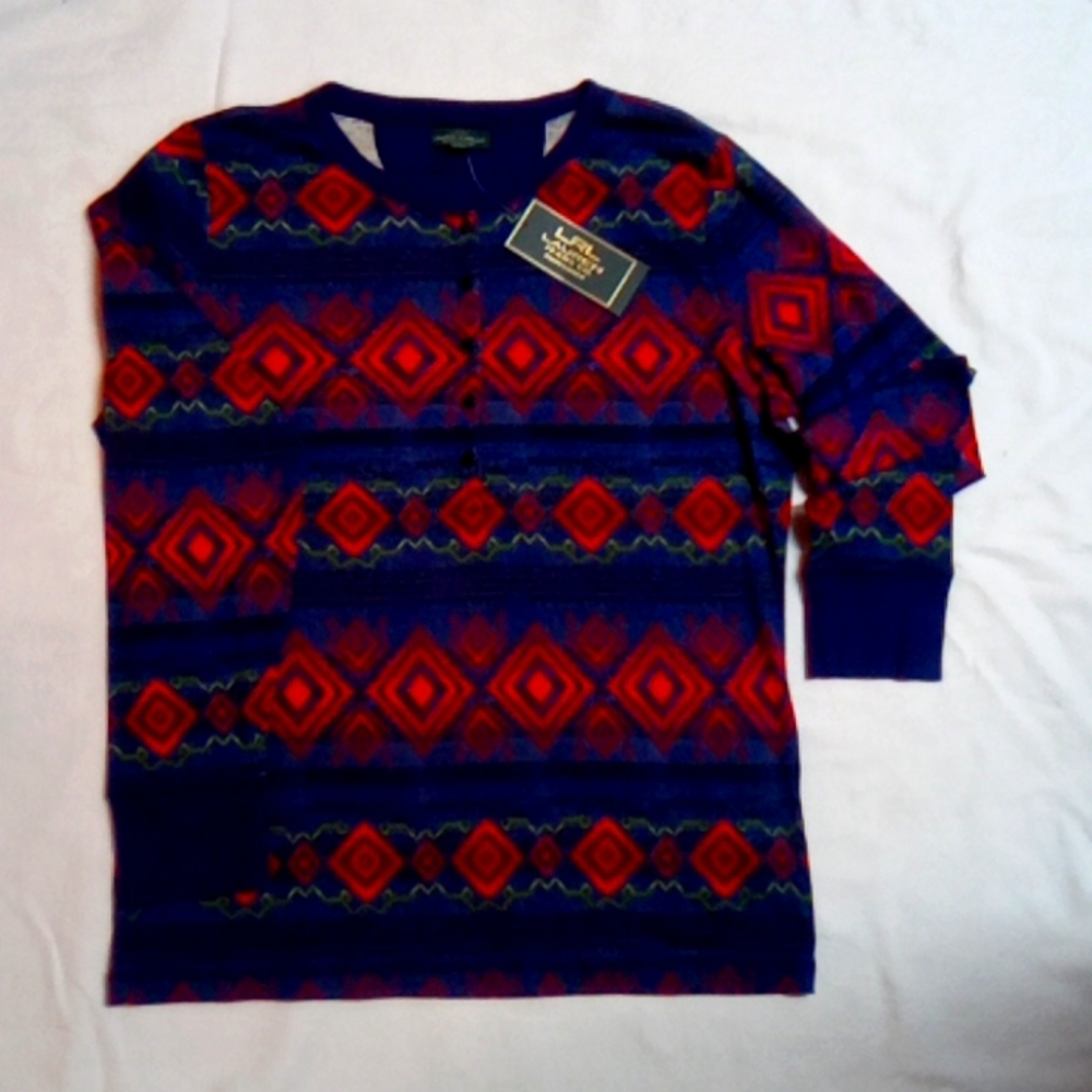 Ralph Lauren NWT XL Ladies long sleeve print top